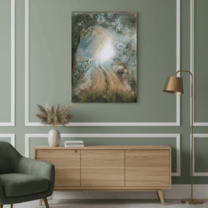 Semiabstrakt tavla "The future is bright" 113*85 cm