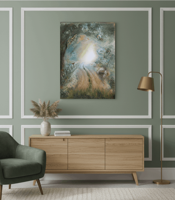 Semiabstrakt tavla "The future is bright" 113*85 cm