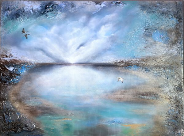 Semiabstrakt tavla "Blå horizonten" 113*85 cm