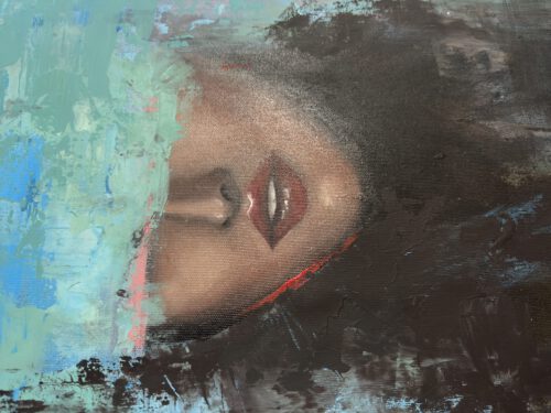 "I Shape What Matters" 60/80 cm semiabstrakt tavla