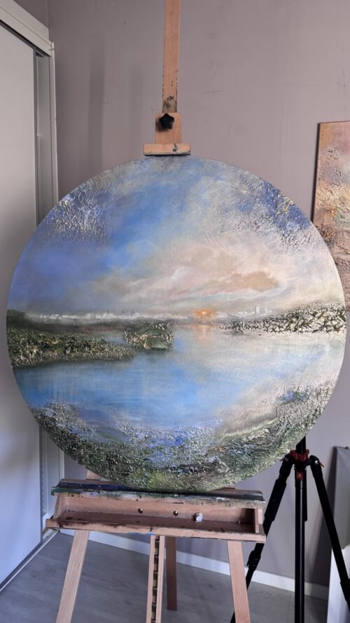 Where the Danube meets the Sava semiabstrakt 90cm