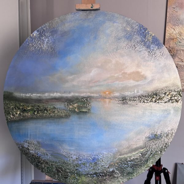 Where the Danube meets the Sava semiabstrakt 90cm